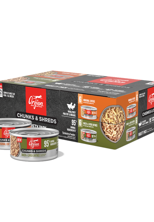 ORIJEN Wet Cat Food Chunks & Shreds, Variety Pack